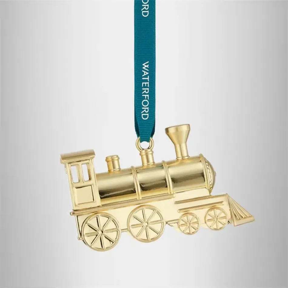 Christmas Metal Steam Train Golden Ornament