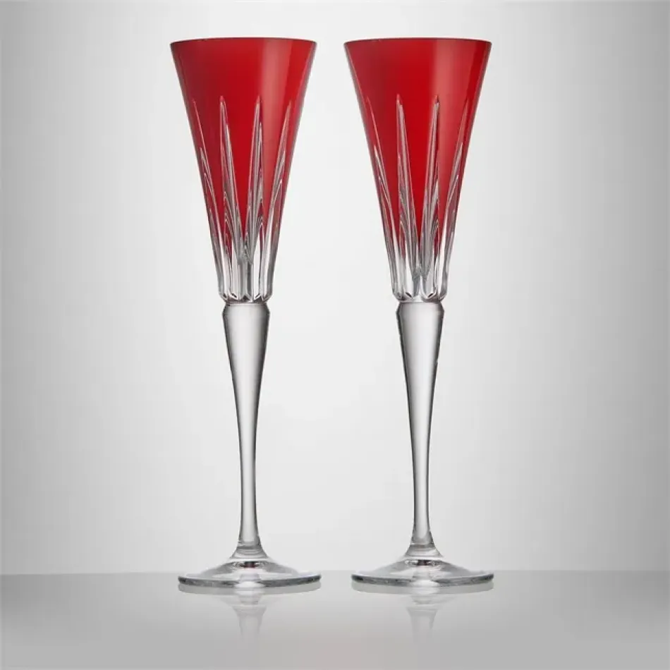 New Year Firework New Year 2026 Red Flutes Set of 2