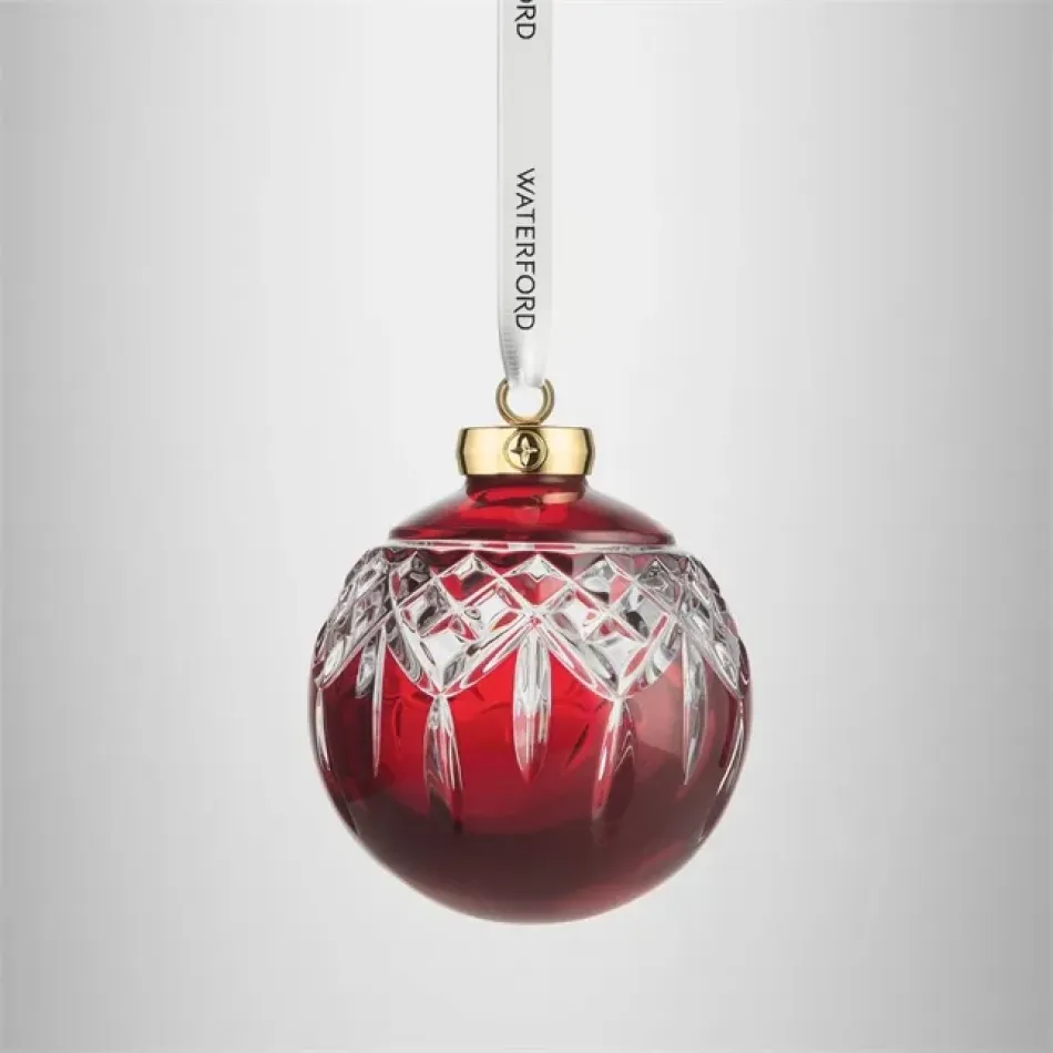 Christmas Crystal Lismore Red Bauble Ornament