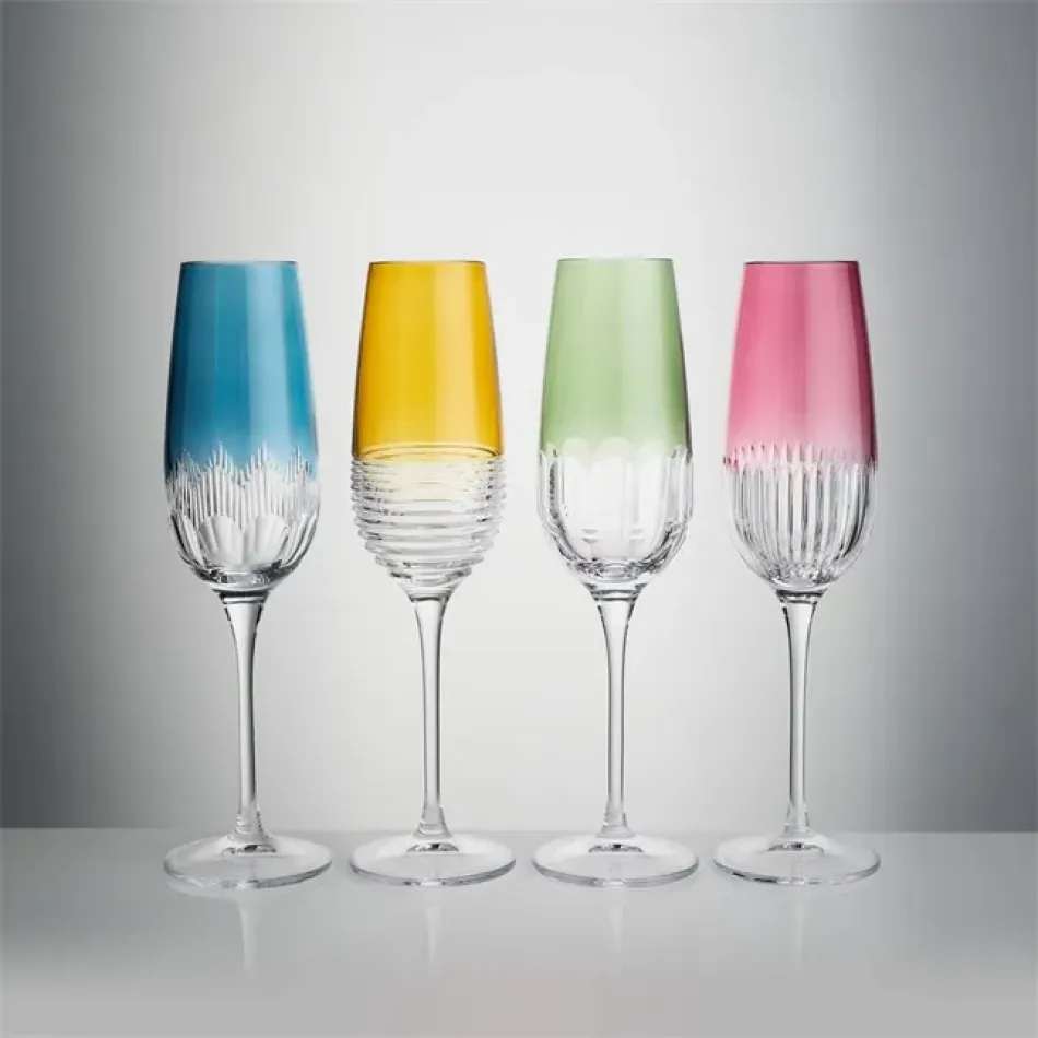 Mixology Color Flute 11oz Mixed Set of 4