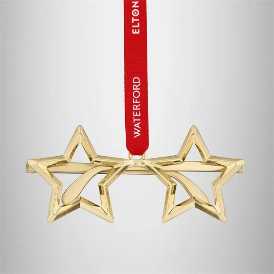 Elton John Star Glasses Golden Ornament