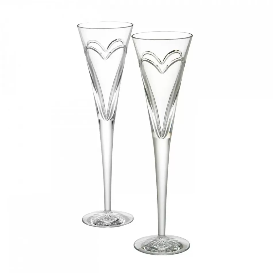 Waterford Wishes "Love & Romance" Toasting Flute Pair