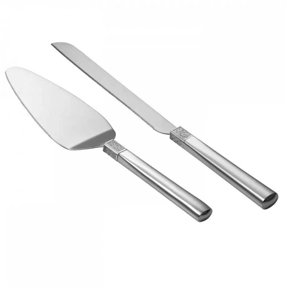 Lismore Diamond Cake Knife & Server Silver