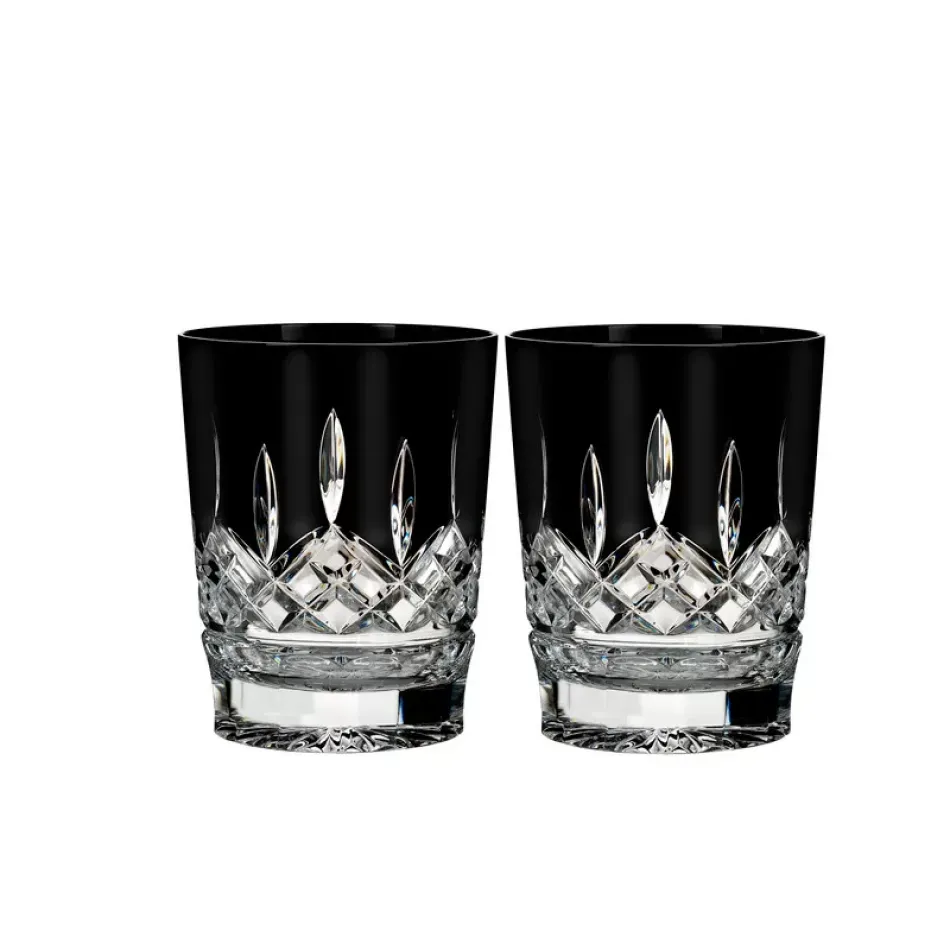 Lismore Black Double Old Fashioned 12 oz Set of 2