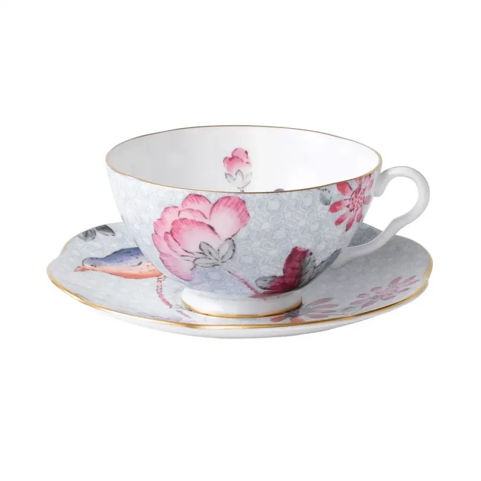 Cuckoo Teacup & Saucer Blue, Set of 2