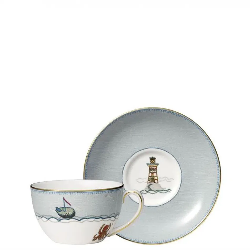 Kit Kemp Sailors Farewell Teacup & Saucer 180ml 6floz, Boxed