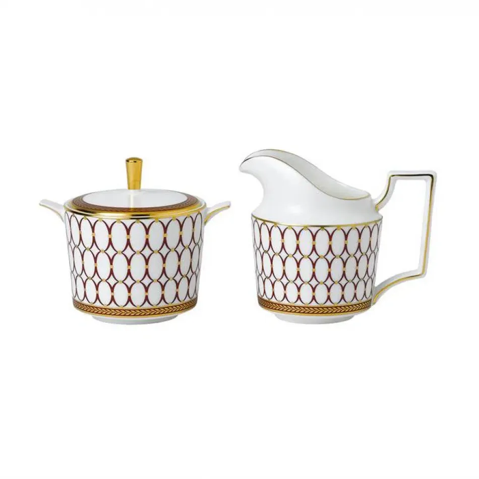 Renaissance Red Sugar & Creamer Set