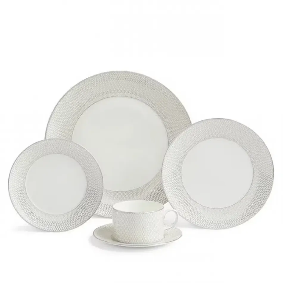 Gio Platinum Dinnerware Set, 5 Pieces