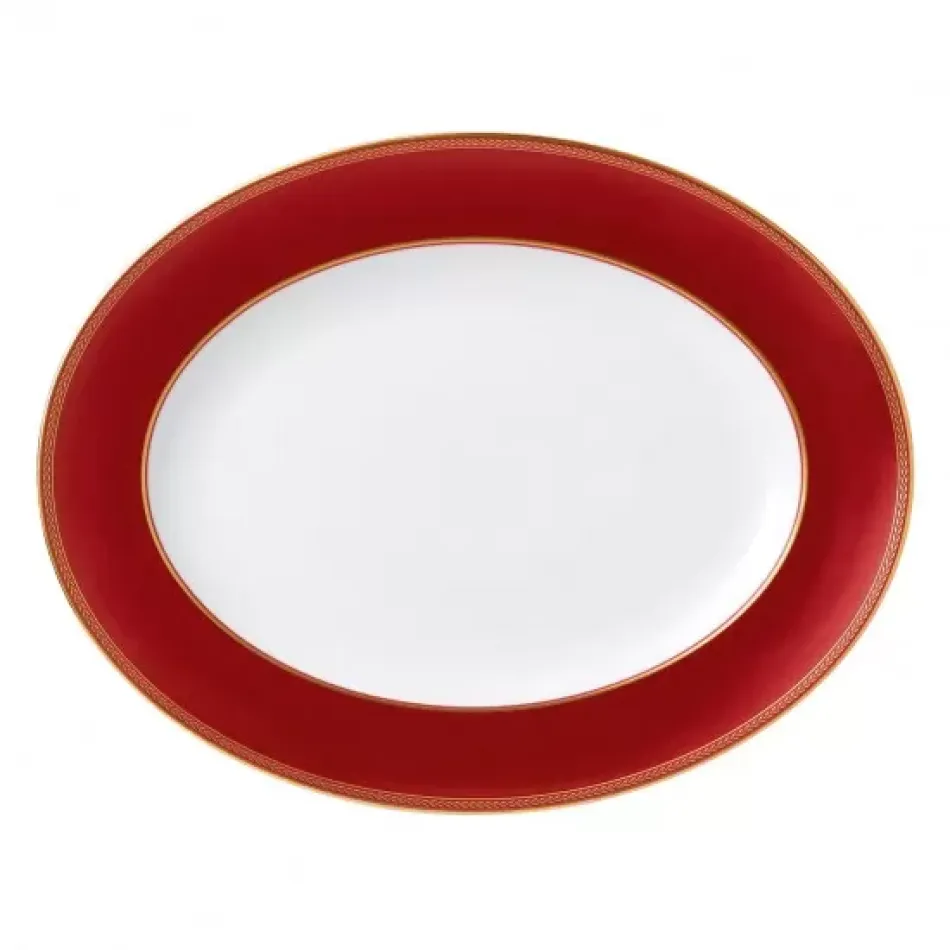 Renaissance Red Oval Platter 35.7cm 14in