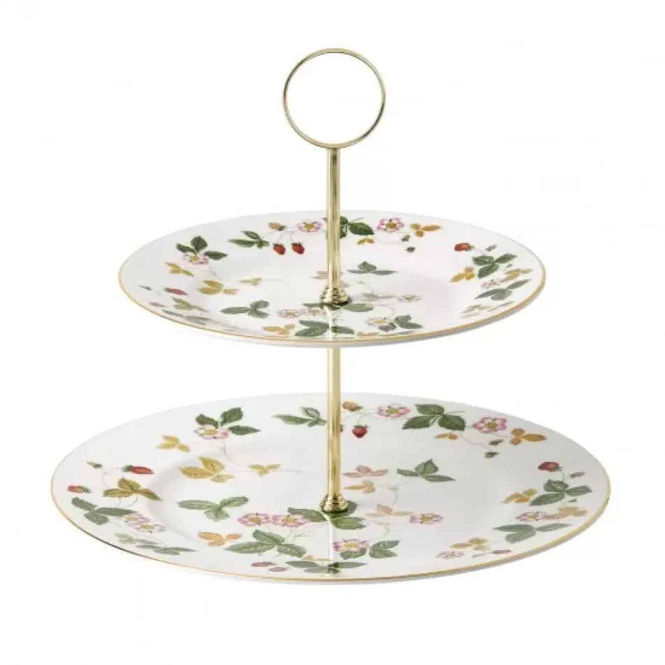 Wild Strawberry 2 Tier Cake Stand, Boxed