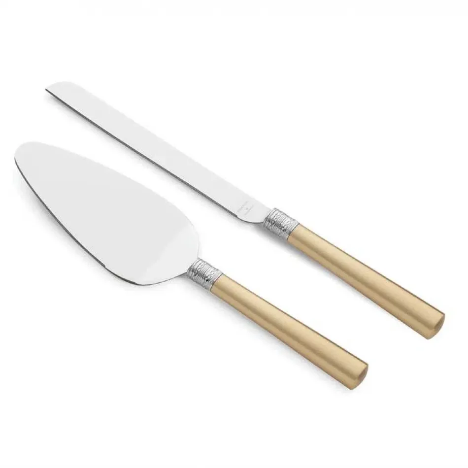 Vera Wang With Love Cake Knife & Server Gold