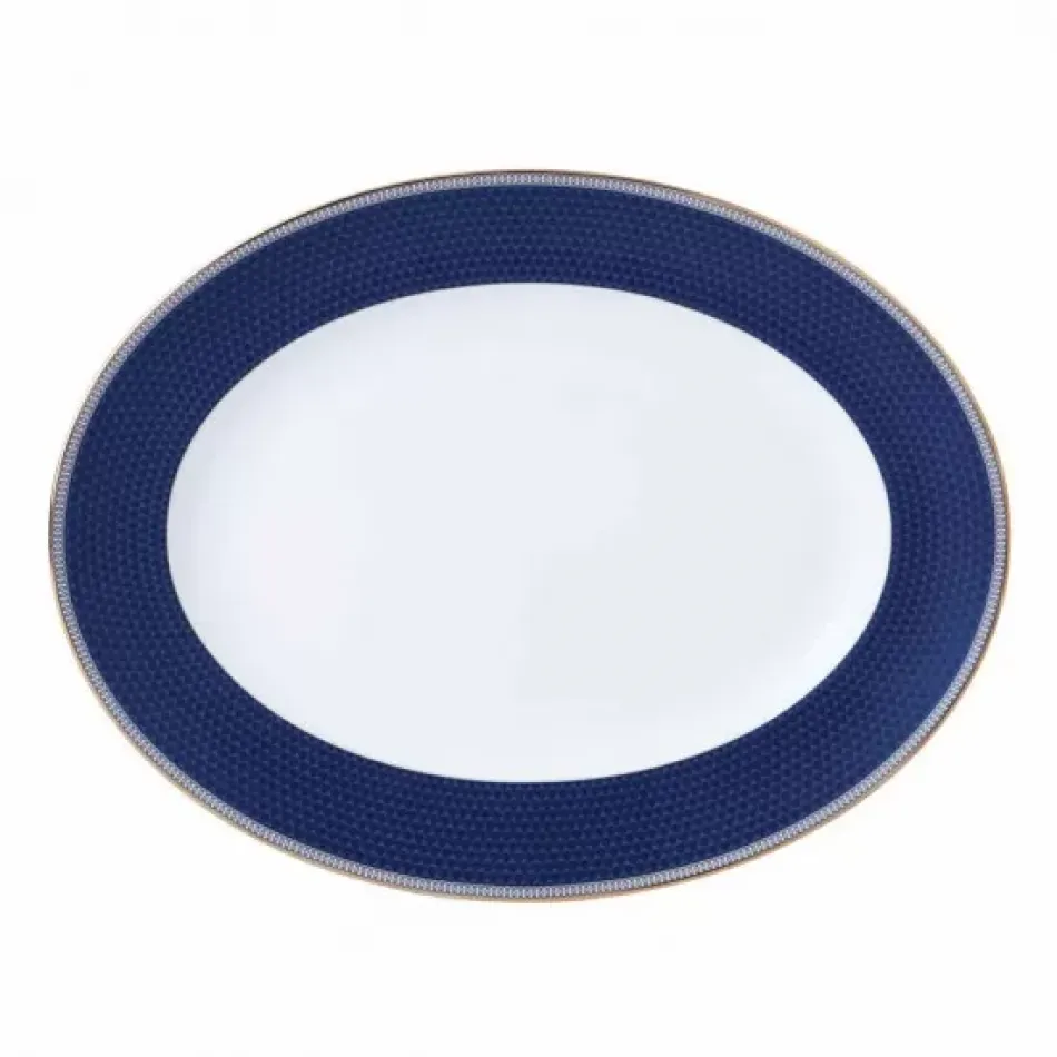 Hibiscus Oval Platter 35.7cm 14in Blue