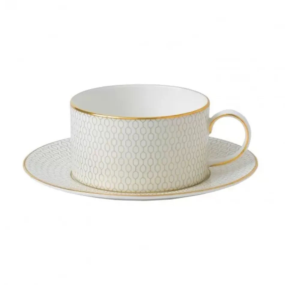 Gio Gold Teacup & Saucer, Set of 2