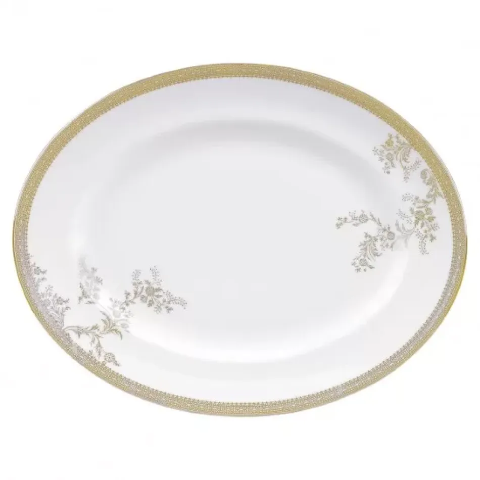 Vera Wang Lace Gold Oval Platter 35.7cm 14in