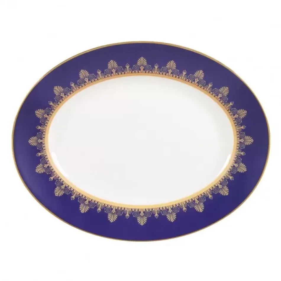 Anthemion Blue Oval Platter 35.7cm 14in