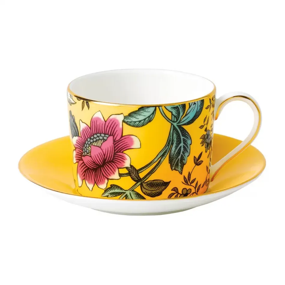 Wonderlust Yellow Tonquin Teacup & Saucer 150ml 5floz