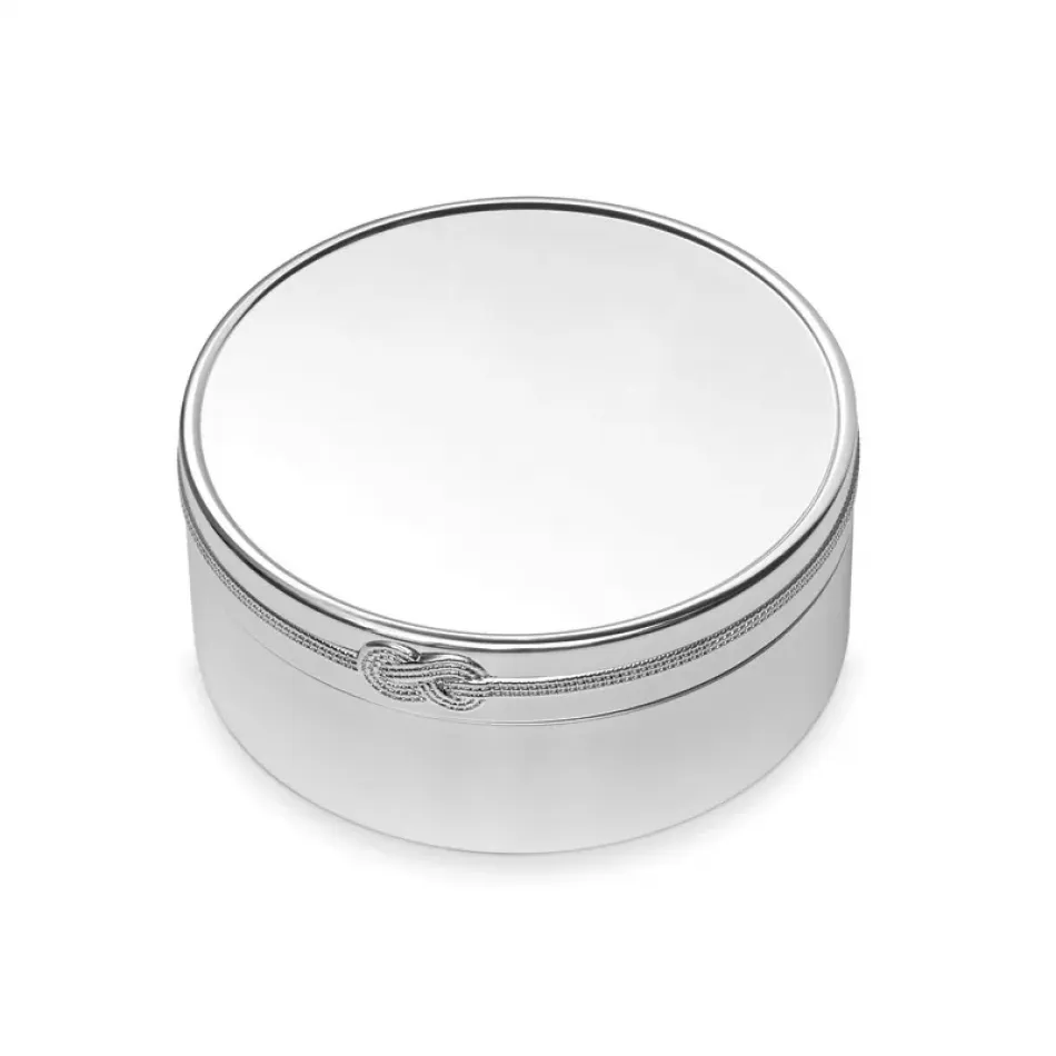 Vera Wang Infinity Round Keepsake Box 7.5x3.5in Silver