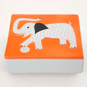 Elephant Orange Trinket Box