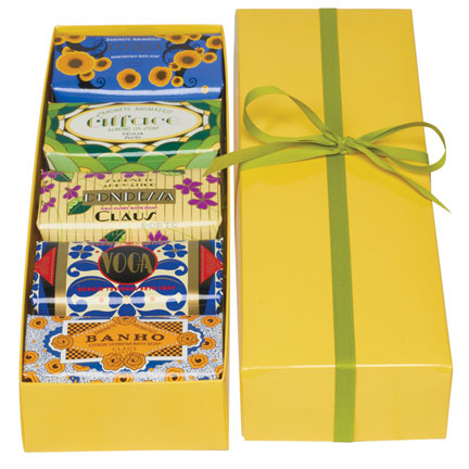 Yellow Box of Five Large Soaps