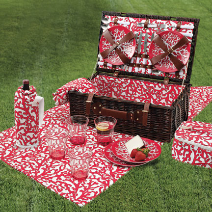 Coral Picnic Basket