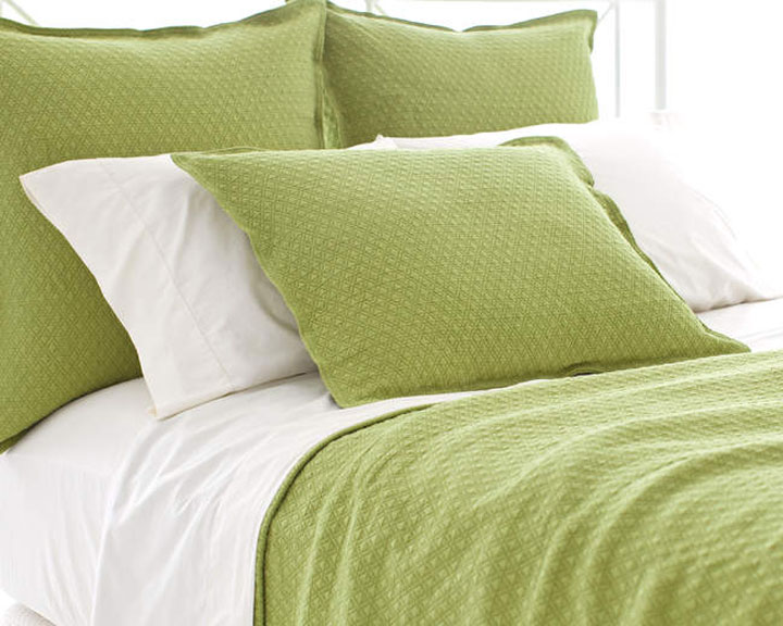 Pine Cone Hill Diamond Matelasse Key Lime Cotton Coverlet