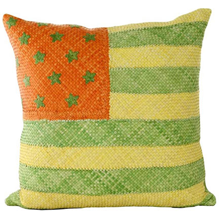 Nation on Vacation Citrus Leather Pillow (love the name!)