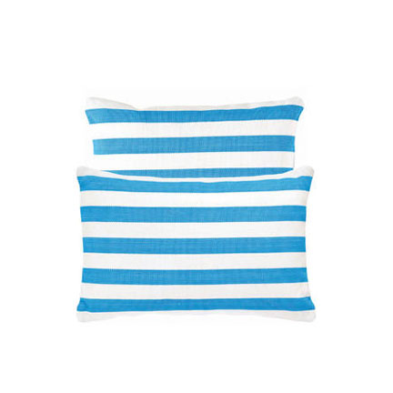 Fresh American Trimaran Stripe Turquoise Indoor/Outdoor Pillow