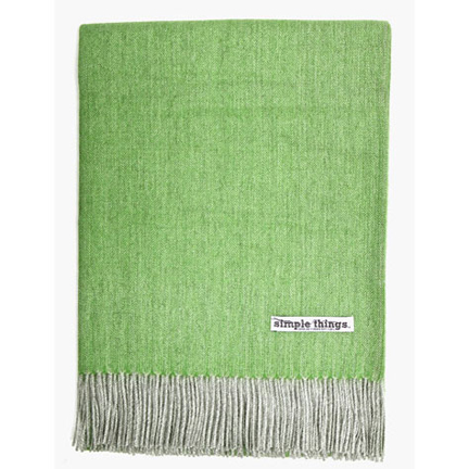 Herringbone Fern Green Throw