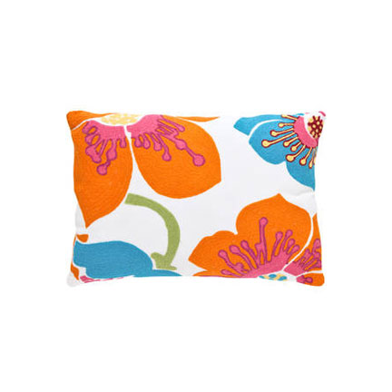 Fresh American Trumpet Turquoise/Tangerine Indoor/Outdoor Pillow