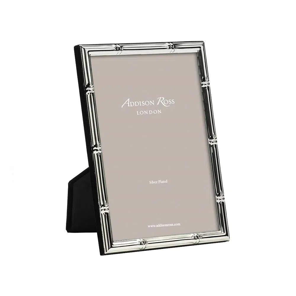 4x6 White Enamel Silver Plated Picture Frame