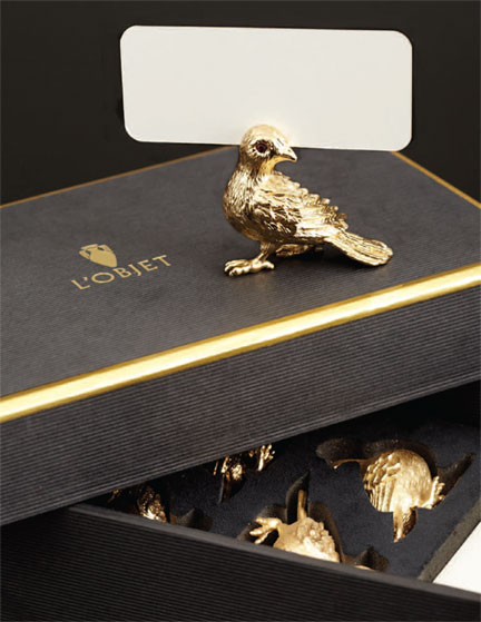 Gold Bird Placecard Holders