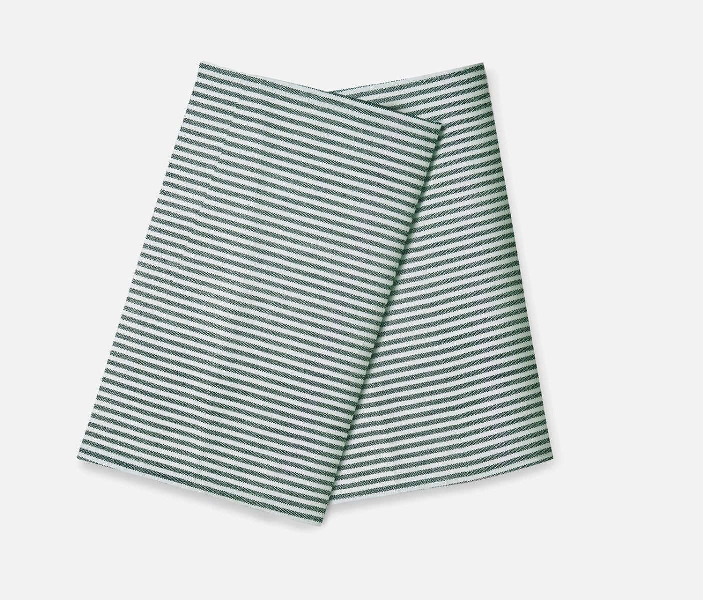 Brooks Dark Green Striped Kitchen Towel