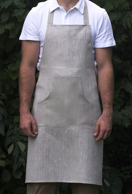 Cafe Linen Apron in Natural