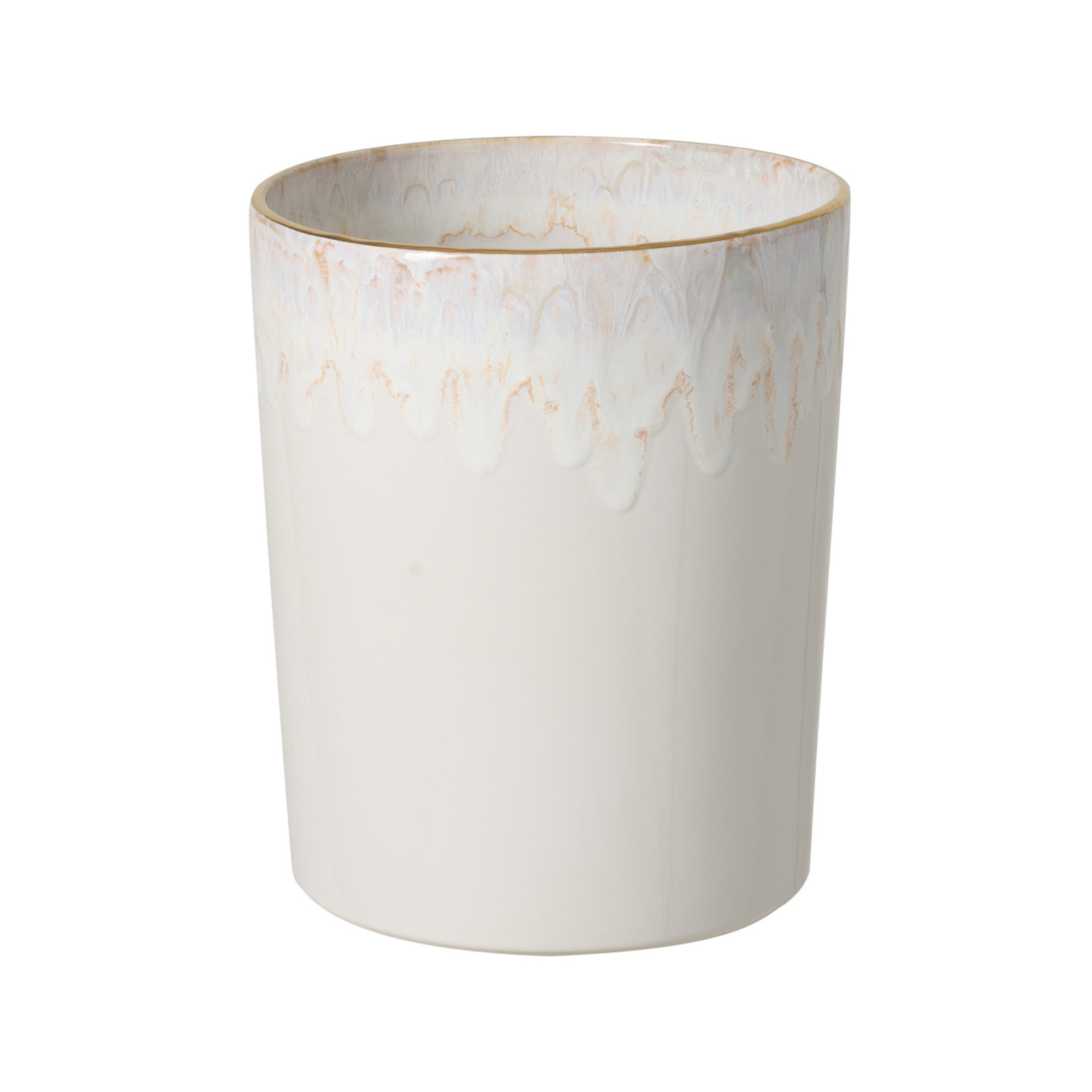 Casafina Ceramic Wastebasket Trash Can - Taormina Collection, Aqua |  Stoneware Bathroom Accessories | Quality Bath Decor | 8'' x 9.75'', 203 oz.