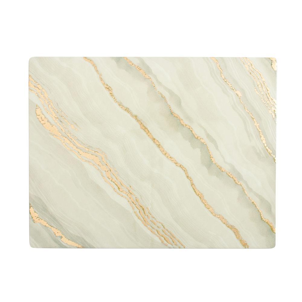 Caspari Marble Rectangular Lacquer Placemat in Moonlight Grey