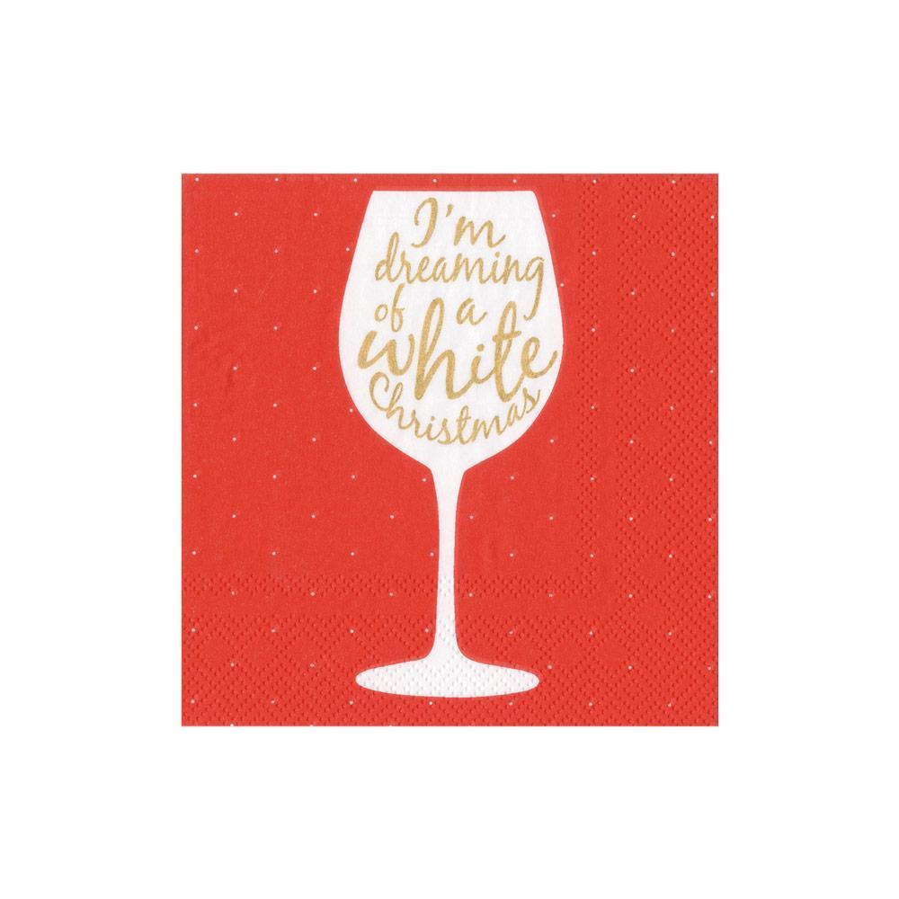 Caspari Wine Christmas Paper Cocktail Napkins, 20 Per Pack Gracious Style