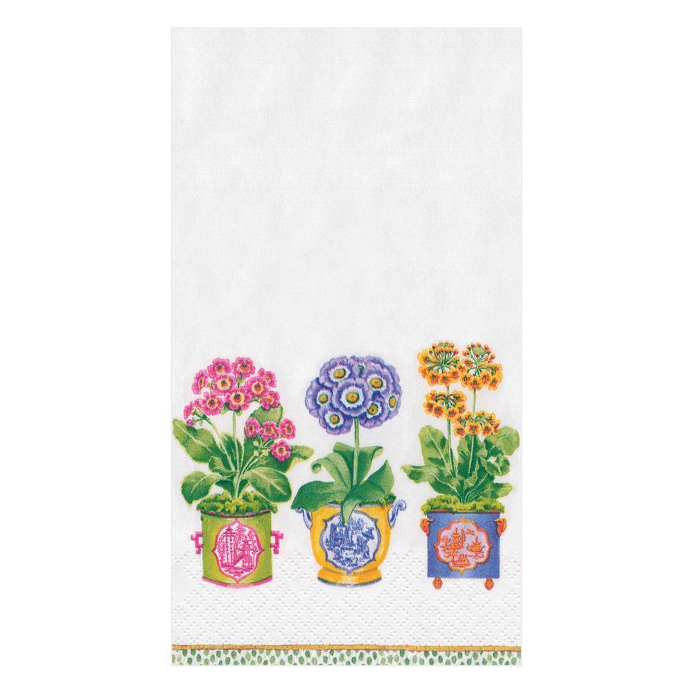 Caspari Primroses Paper Guest Towel/Buffet Napkins, 15 Per Pack