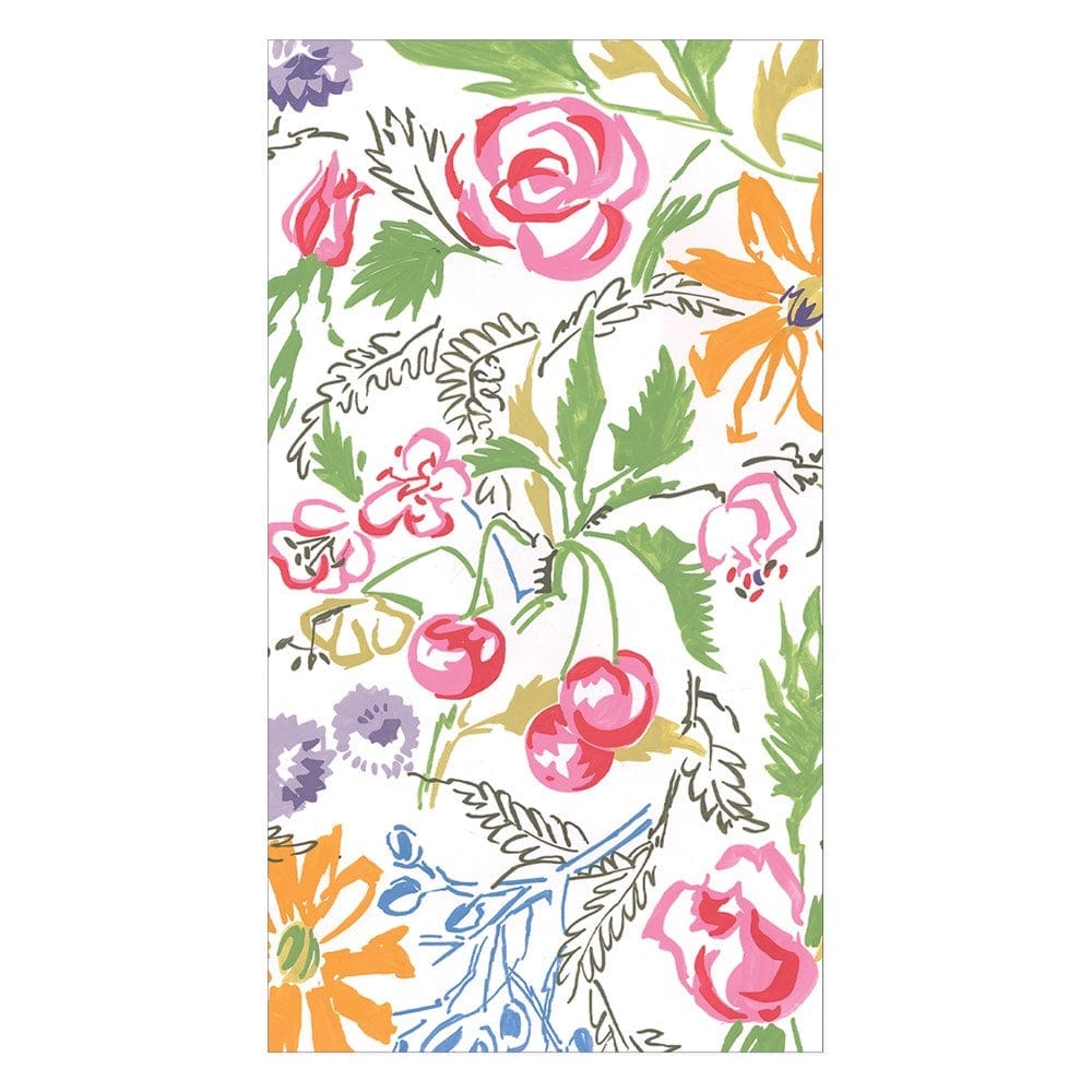 Caspari Cerise Floral Paper Guest Towel/Buffet Napkins, 15 Per Pack ...