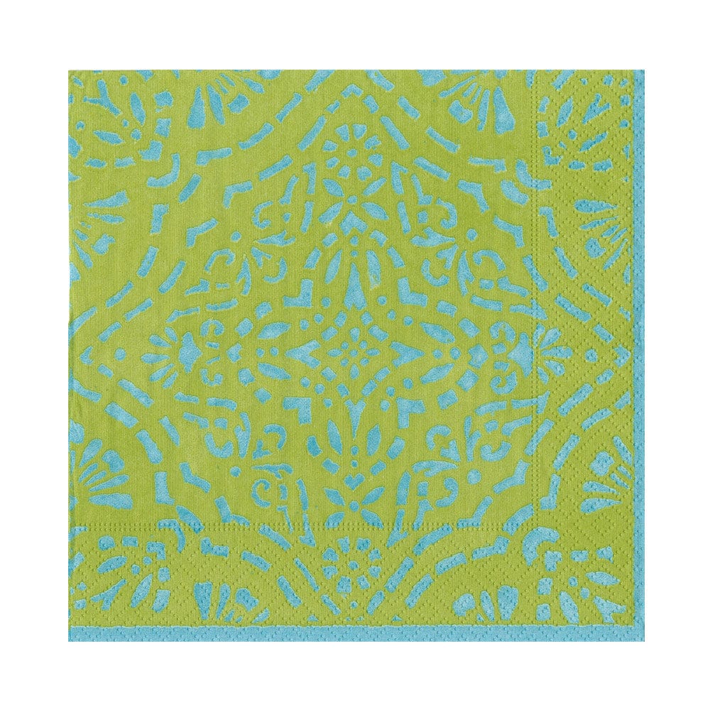 Fretwork Die-Cut Pet Bowl Mat in Green