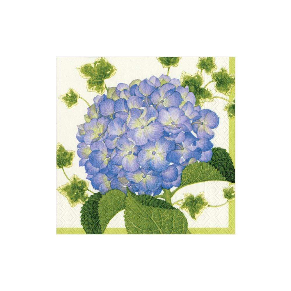 Caspari Hydrangeas Paper Cocktail Napkins, 20 Per Pack Gracious Style