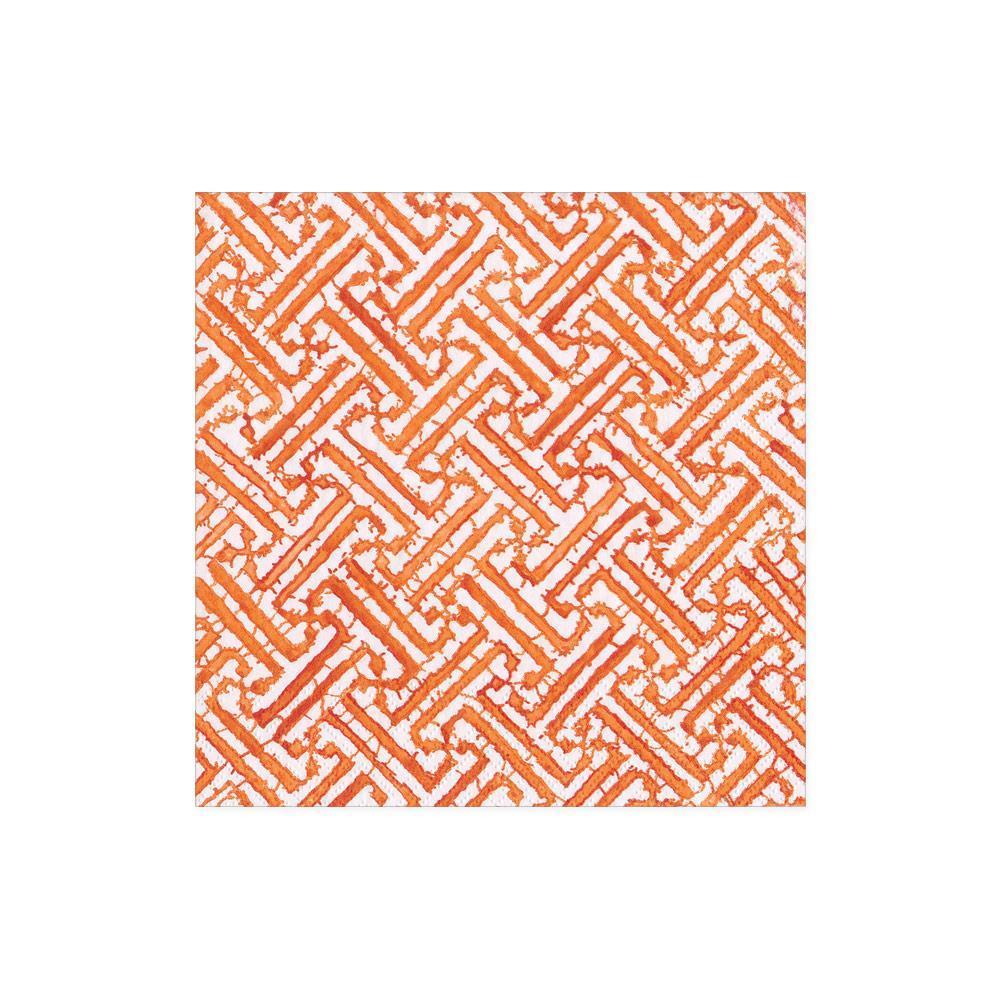 Caspari Cloth Dinner Napkins Set of 4 Modern Moire Orange