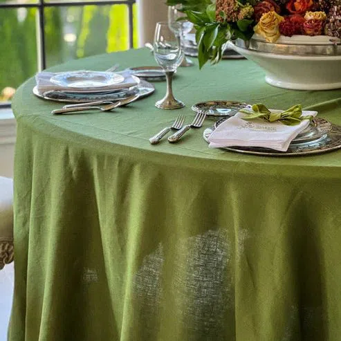 Marin Pine Green European Flax -Certified Linen Napkin, Set of 8 +