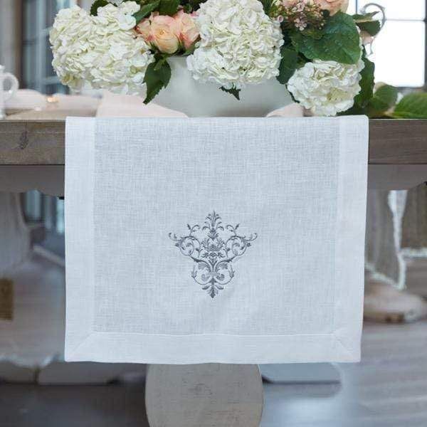 Crown Linen Designs Victorian White Gray Runner Gracious Style