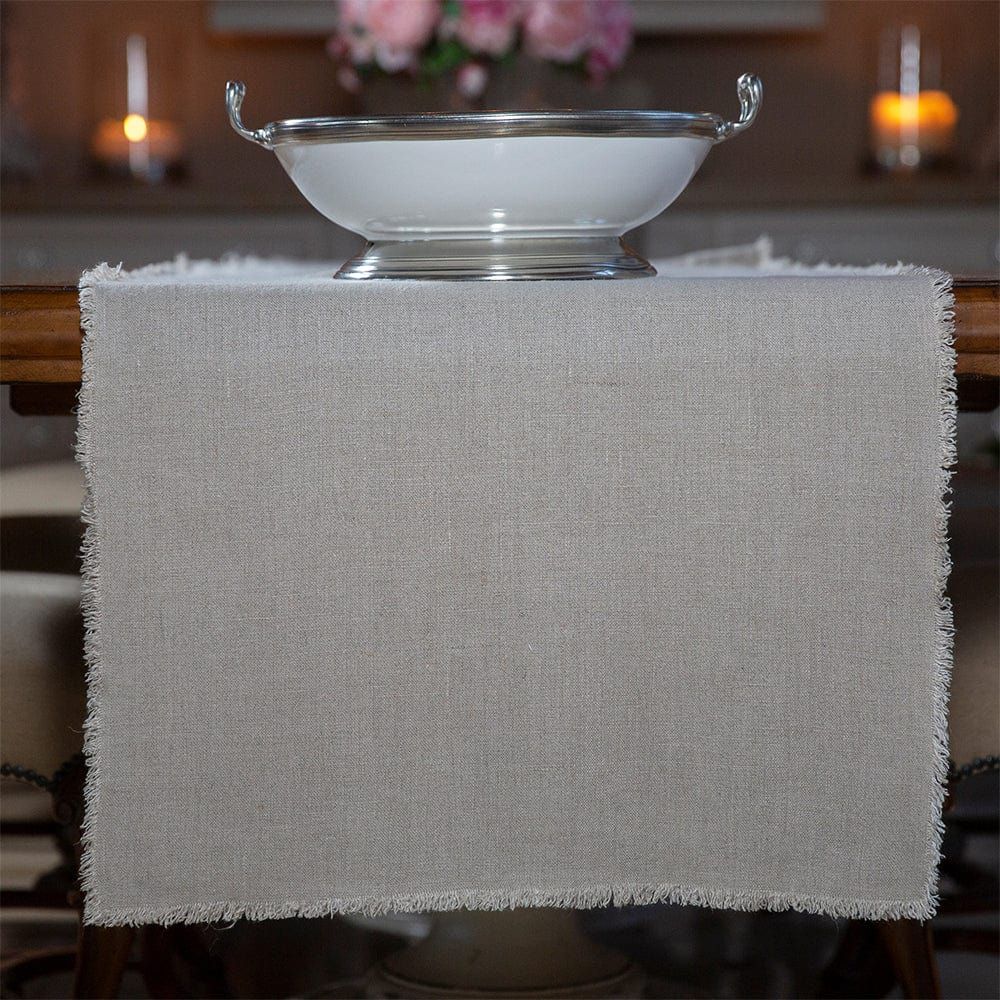 Crown Linen Designs Provence Natural Fringe Runner Gracious Style