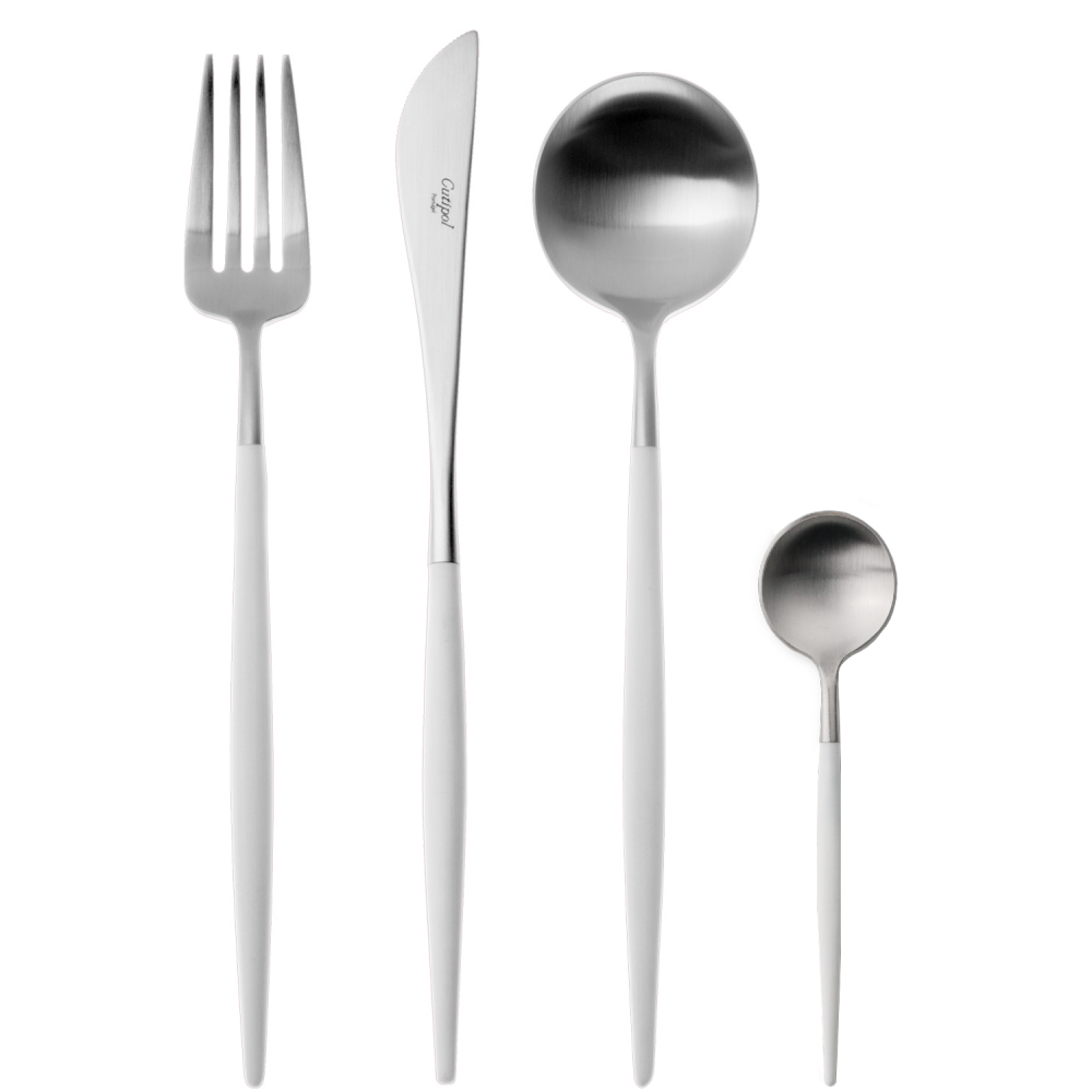 Cutipol Goa Matte/White Handle Flatware Gracious Style