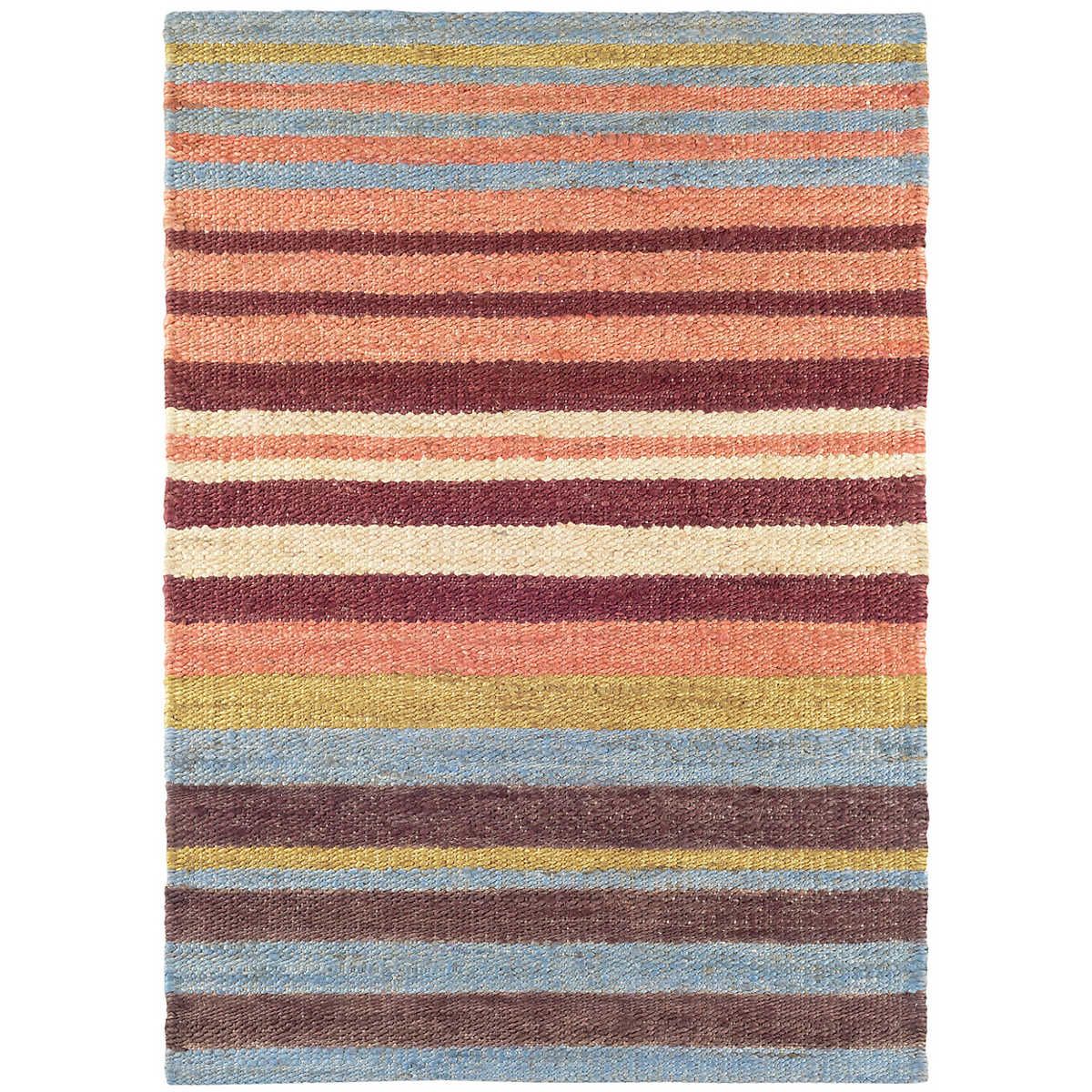 Dash & Albert Isle Stripe Pink Blue Woven Jute Rugs Gracious Style