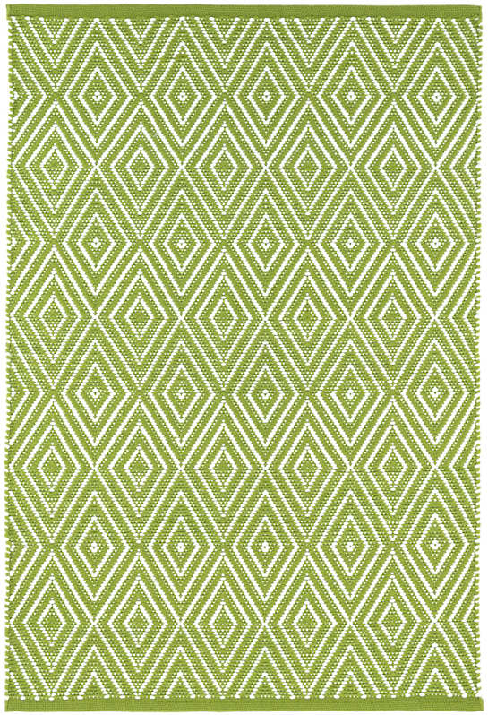 Dash & Albert Diamond Sprout/White Indoor/Outdoor Rug 8x10 Gracious Style