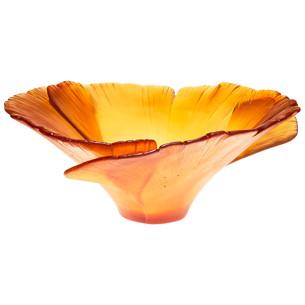 Large Ginkgo Leaf Bowl in Amber main image 0