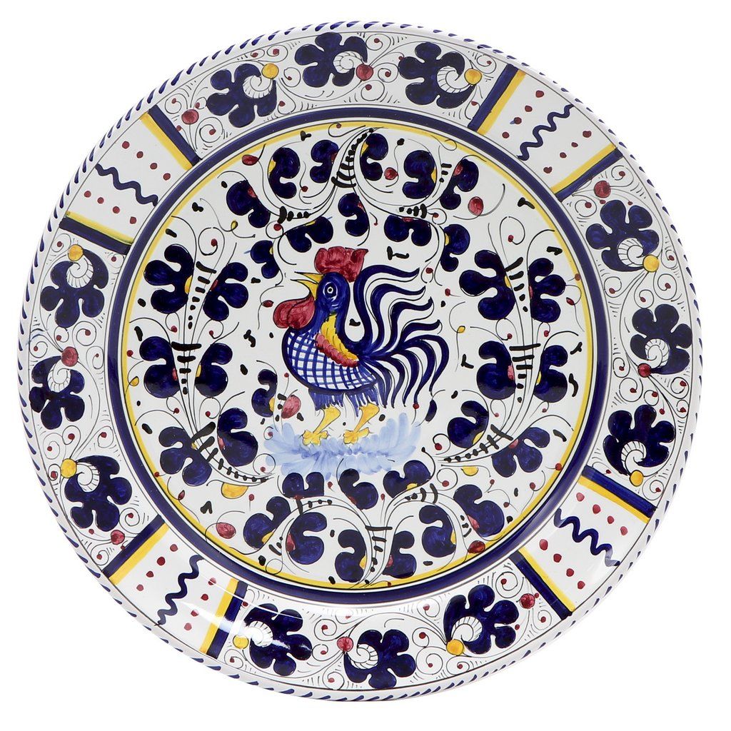 Deruta Orvieto Blue Rooster Platter