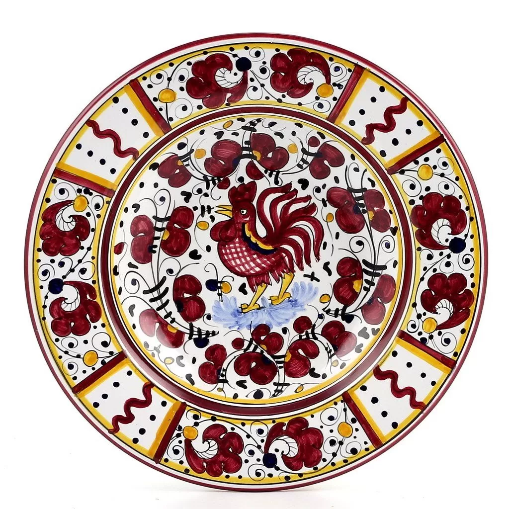 Deruta of Italy Orvieto Red Rooster Dinnerware